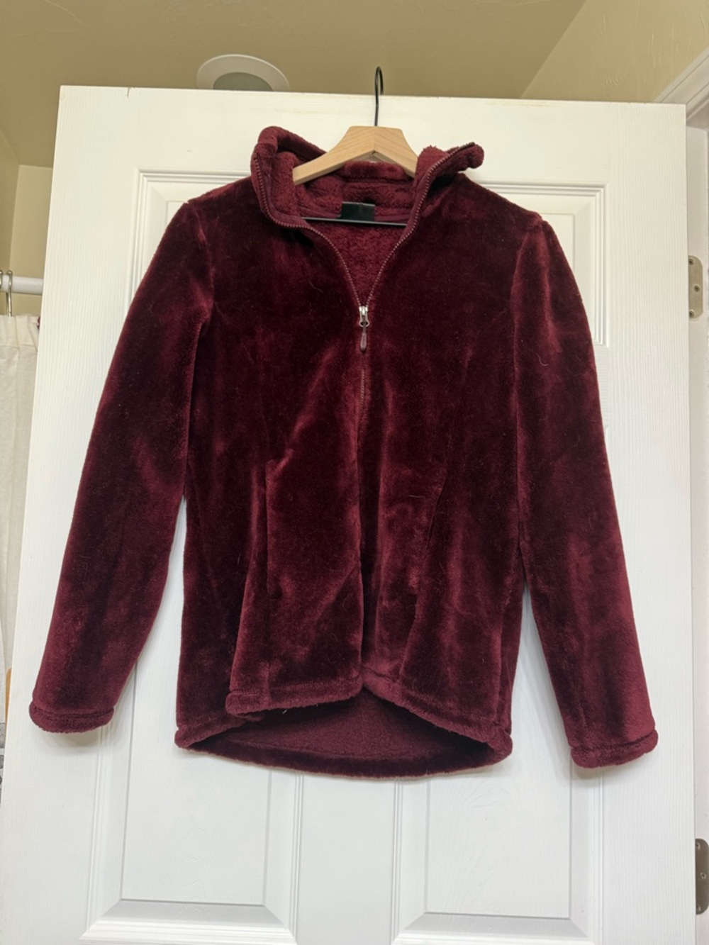 32 Degrees Plush Zip Jacket - Burgundy